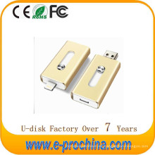 La mejor venta Gold Metal OTG USB Flash 3.0 Drive para iPhone